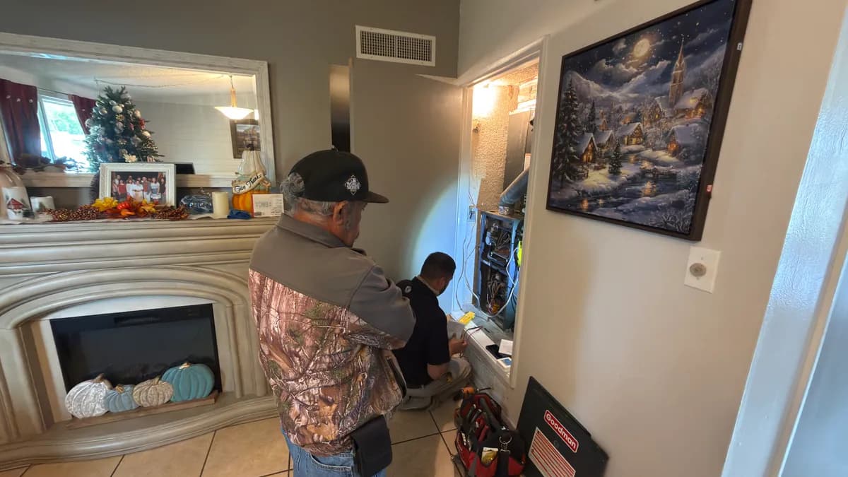 ABC Water & Air technician servicing gas appliance connections